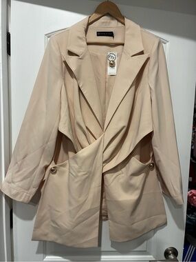 Fashion to Figure Blush Cream Draped Blazer